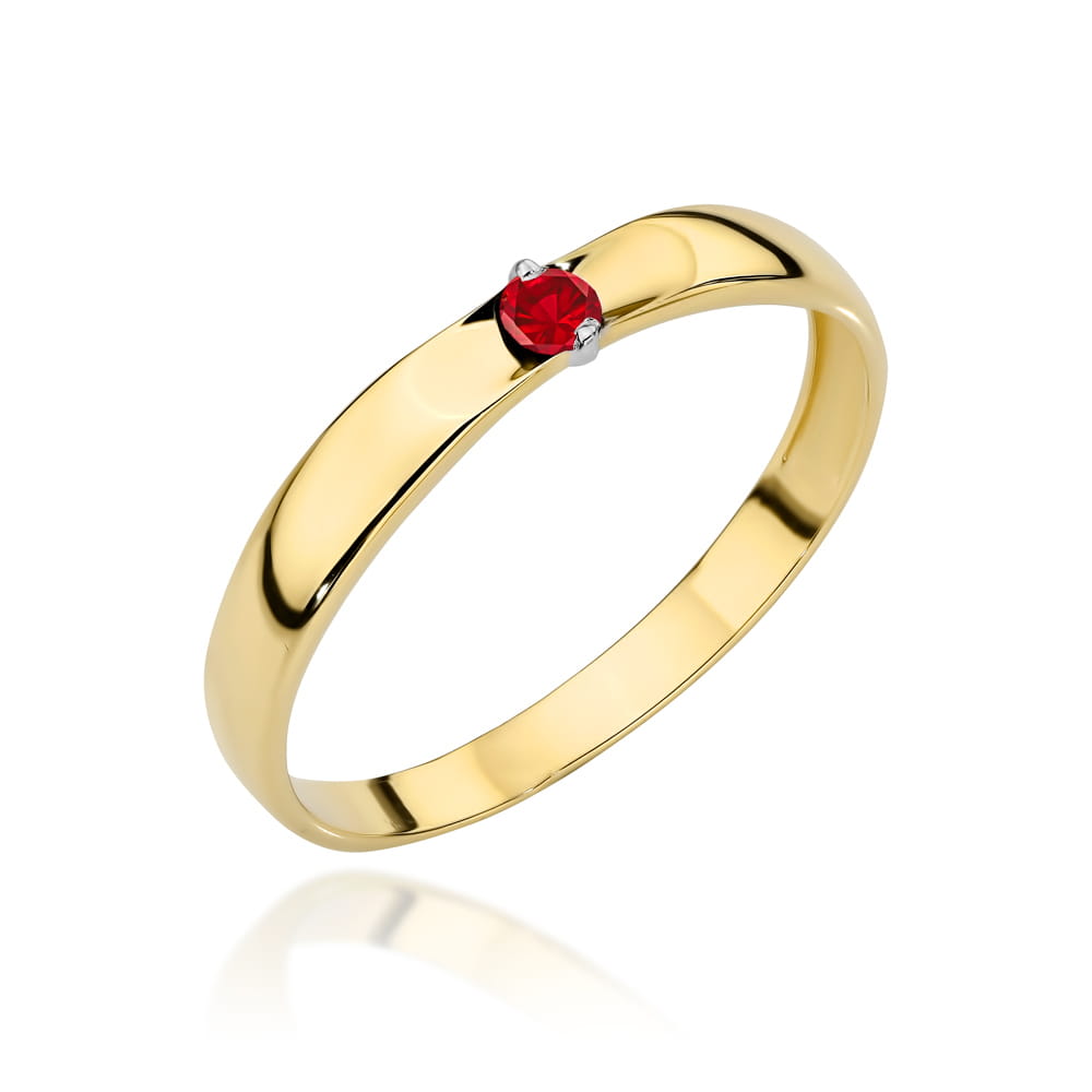 Inel Aur 14k cu Cristal Rosu