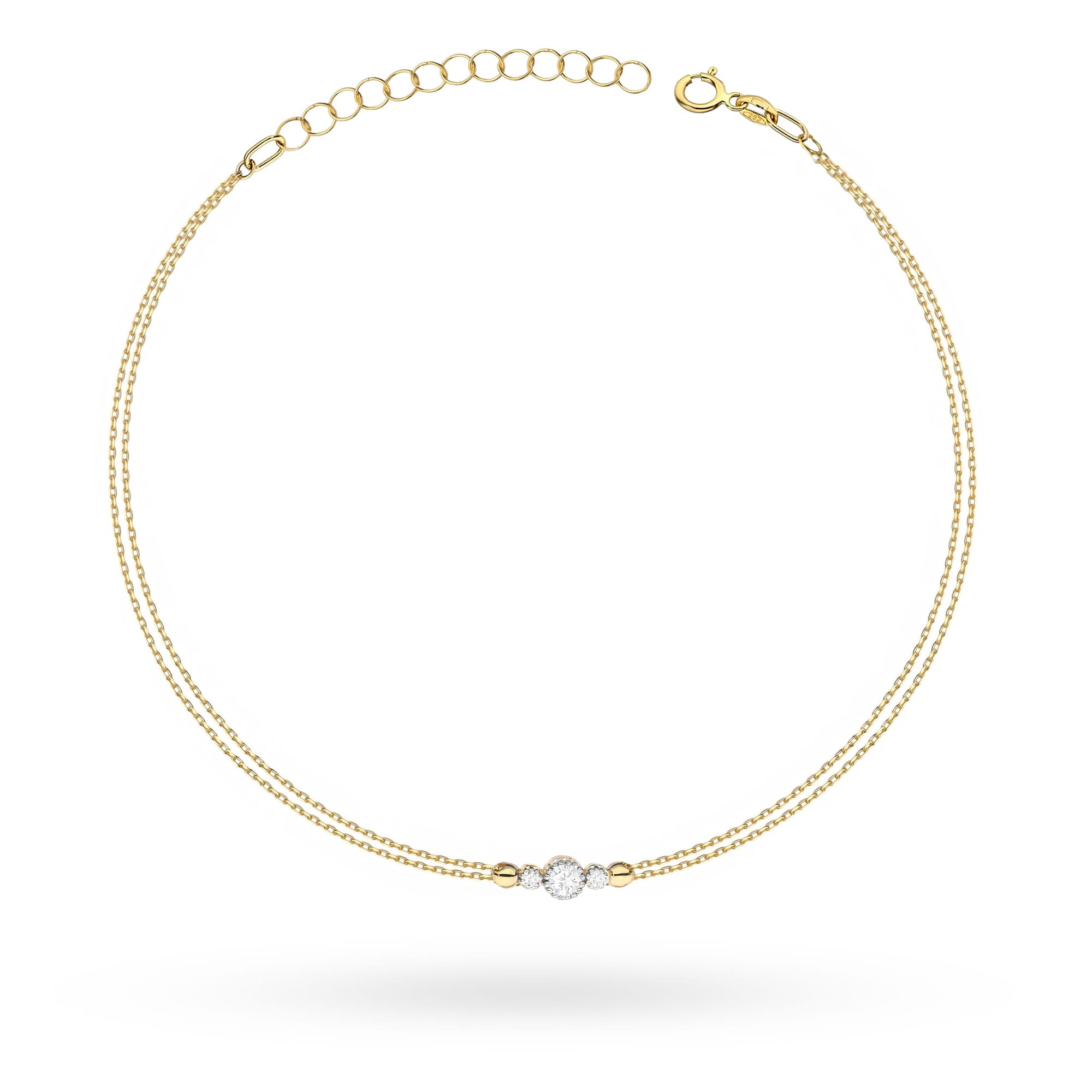Bratara Aur 14 K cu Diamante 0.13 ct - Galben
