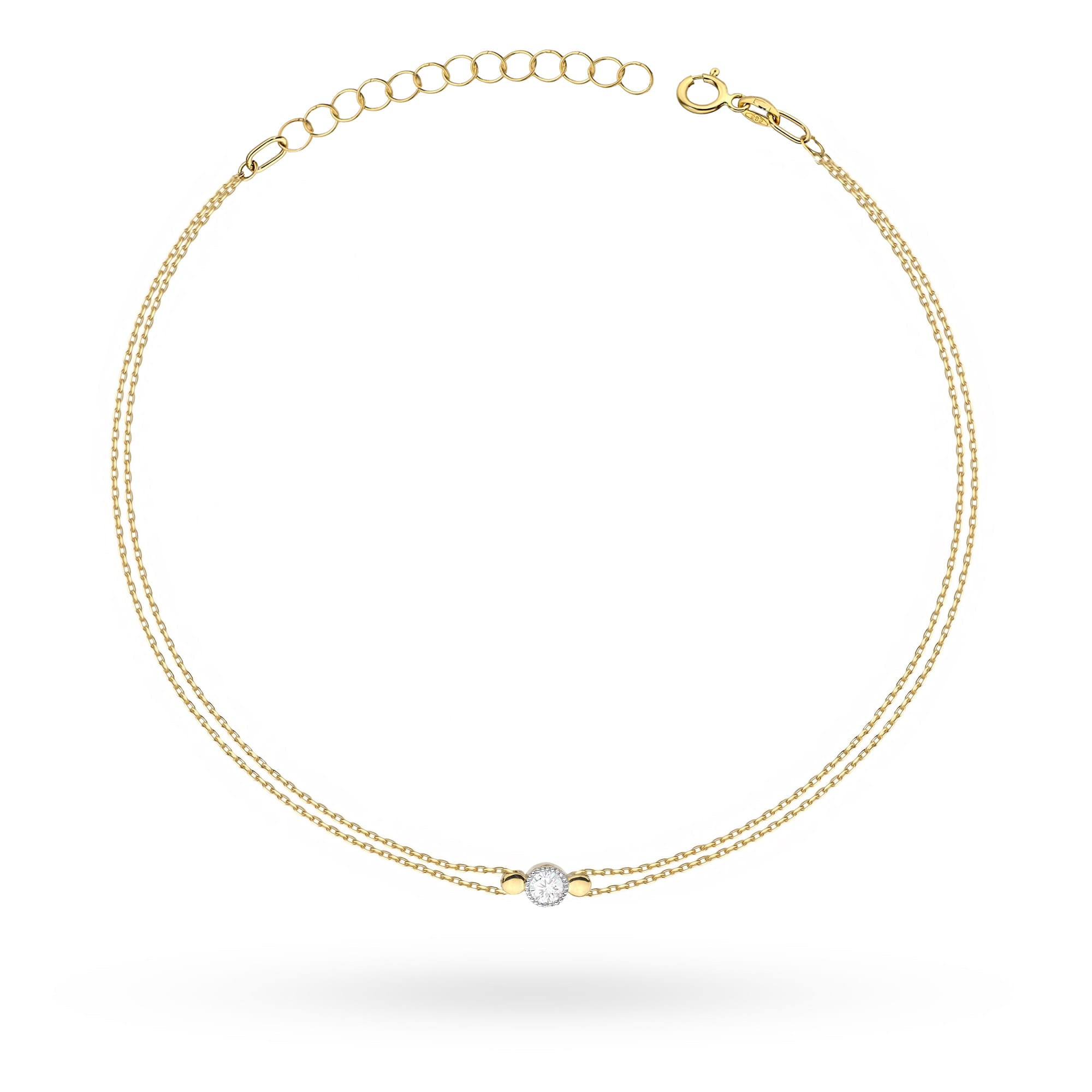 Bratara Aur 14 K cu Diamant 0.10 ct - Galben