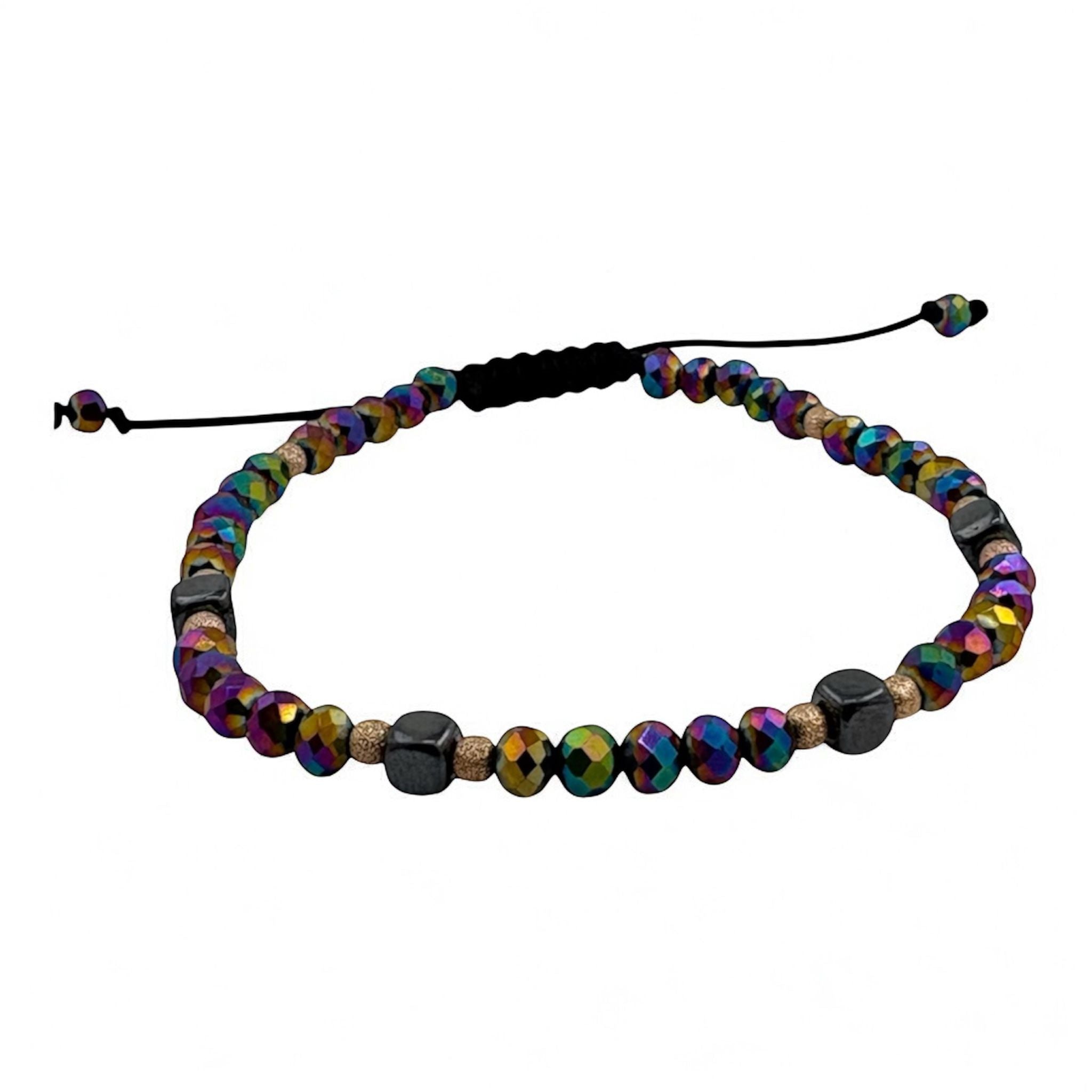 Bratara Bilute Stardust Aur 14K cu Margele  Multicolere si Grafit