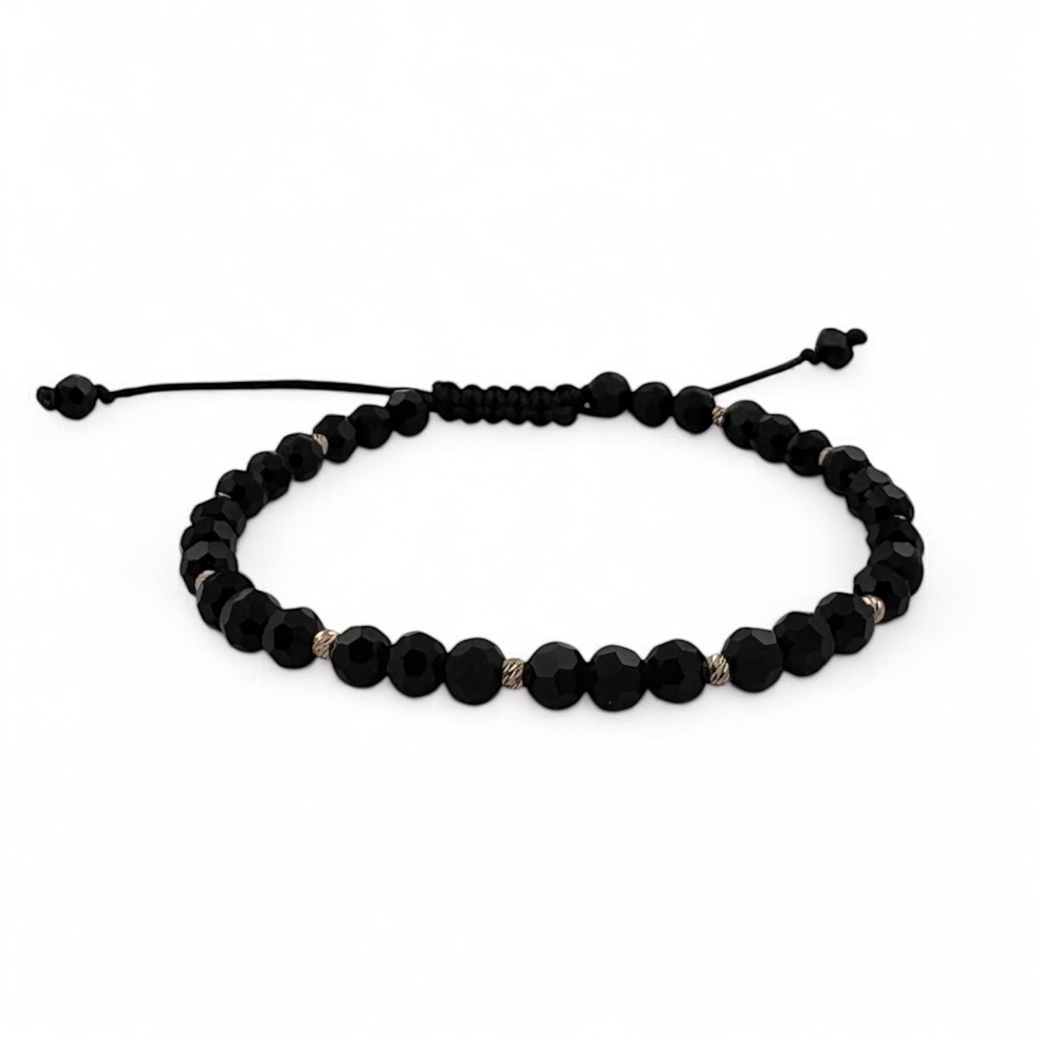 Bratara Bilute Stardust Aur 14K cu Margele  Negre