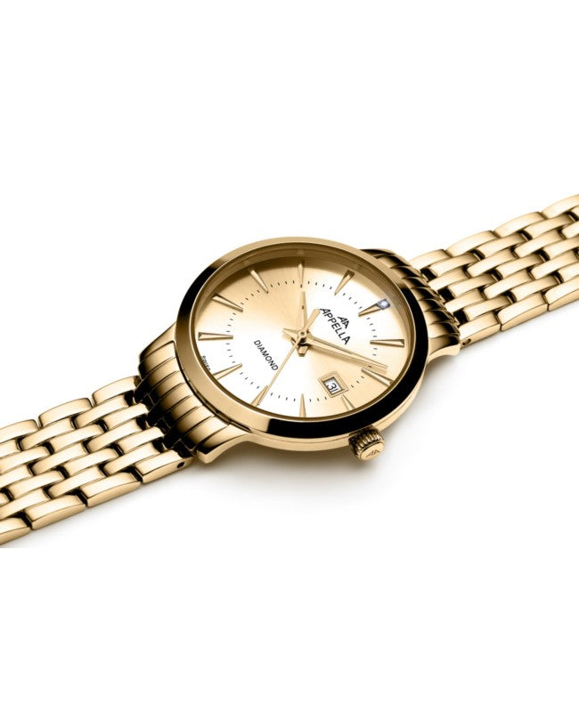 Ceas Appella, L32003.1191DQ, 31 mm, gold, cadran cu diamante (1 piatră)
