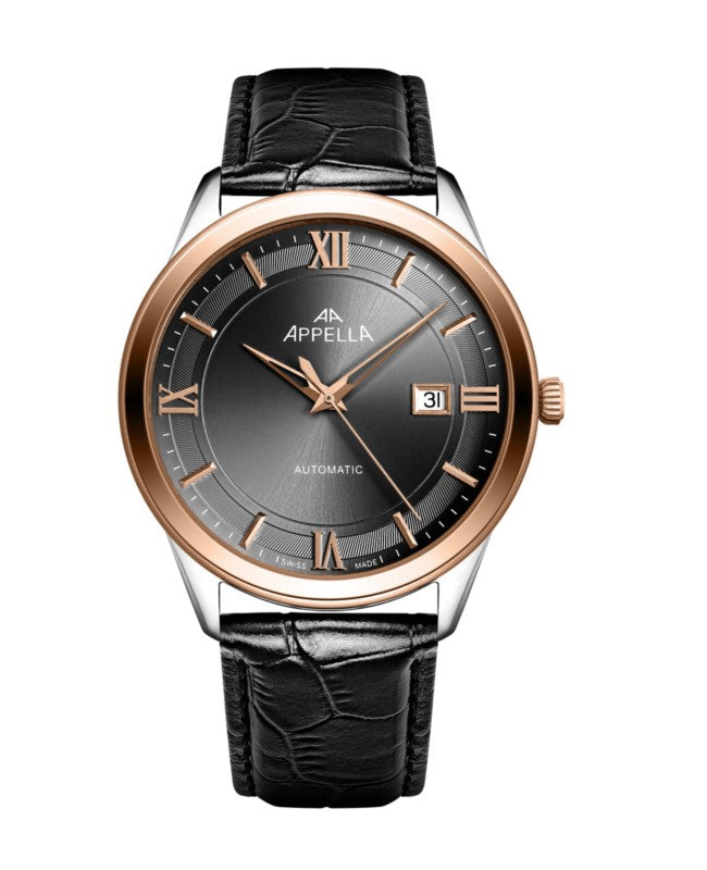 Ceas Appella, L70014.R2R6A, 42 mm, silver - rose gold, capac spate cu sticlă de safir antireflex