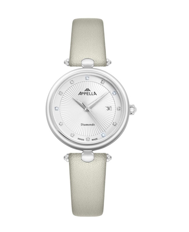 Ceas Appella, L50002.5G43DQ, 31 mm, silver, cadran cu diamante (12 pietre)