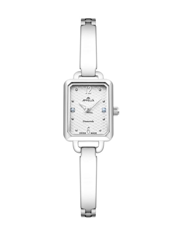 Ceas Appella, L50009.5173DQ, 18x22 mm, silver, cadran cu diamante (2 pietre)