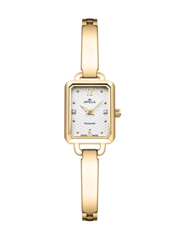 Ceas Appella, L50009.1173DQ, 18x22 mm, gold, cadran cu diamante (2 pietre)