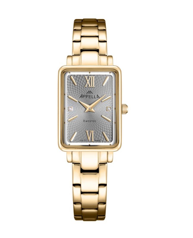 Ceas Appella, L50022.1167DQ, 22x29 mm, gold, cadran cu diamante (2 pietre)
