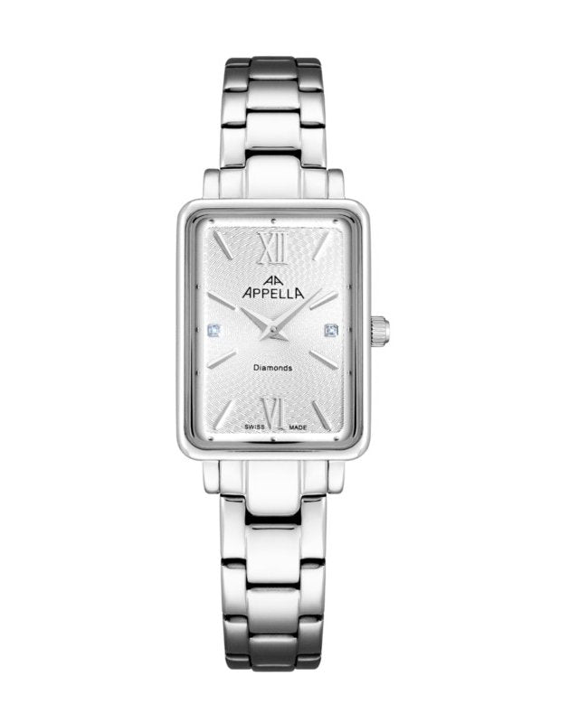 Ceas Appella, L50022.5163DQ, 22x29 mm, silver, cadran cu diamante (2 pietre)