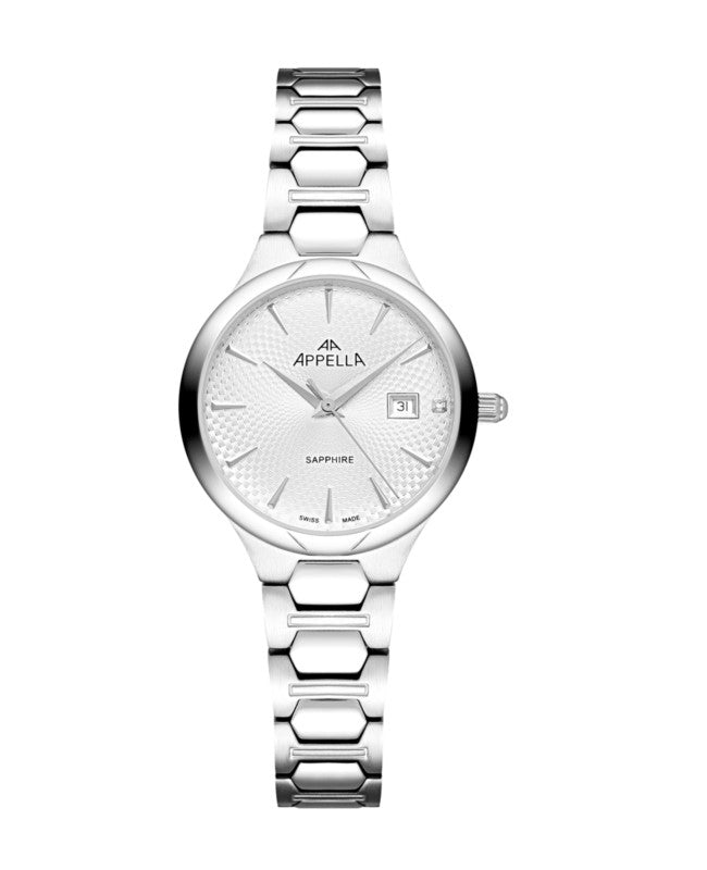 Ceas Appella, L50010.5113DQ, 31 mm, silver, cadran cu diamante (1 piatră)