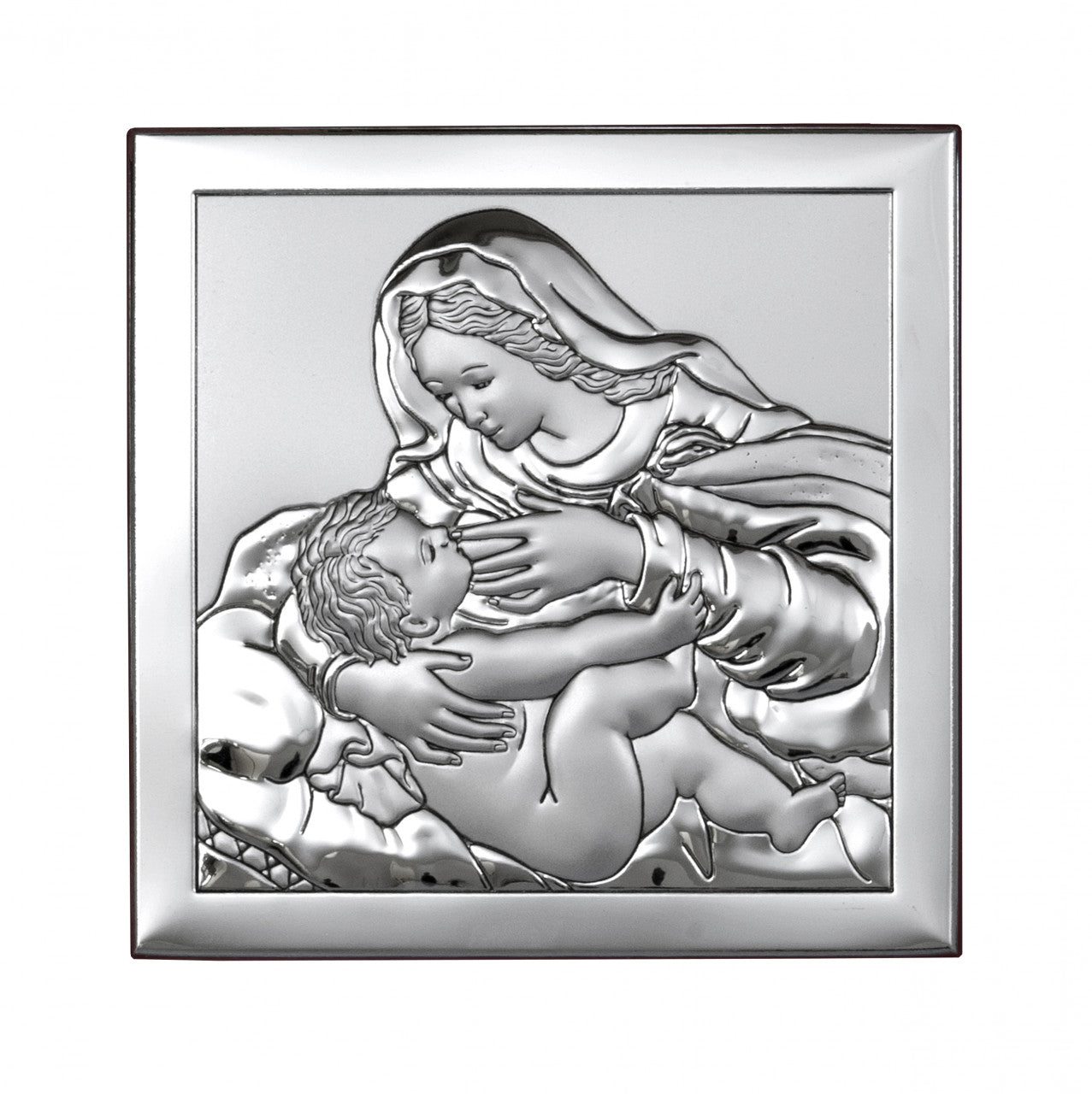 Tablou Maica Domnului cu Pruncul Argint 925 16x16 cm