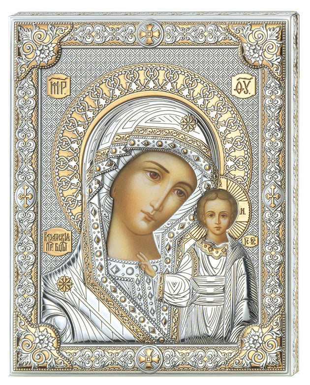 Tablou Maica Domnului cu Pruncul Argint 925 20x26 cm