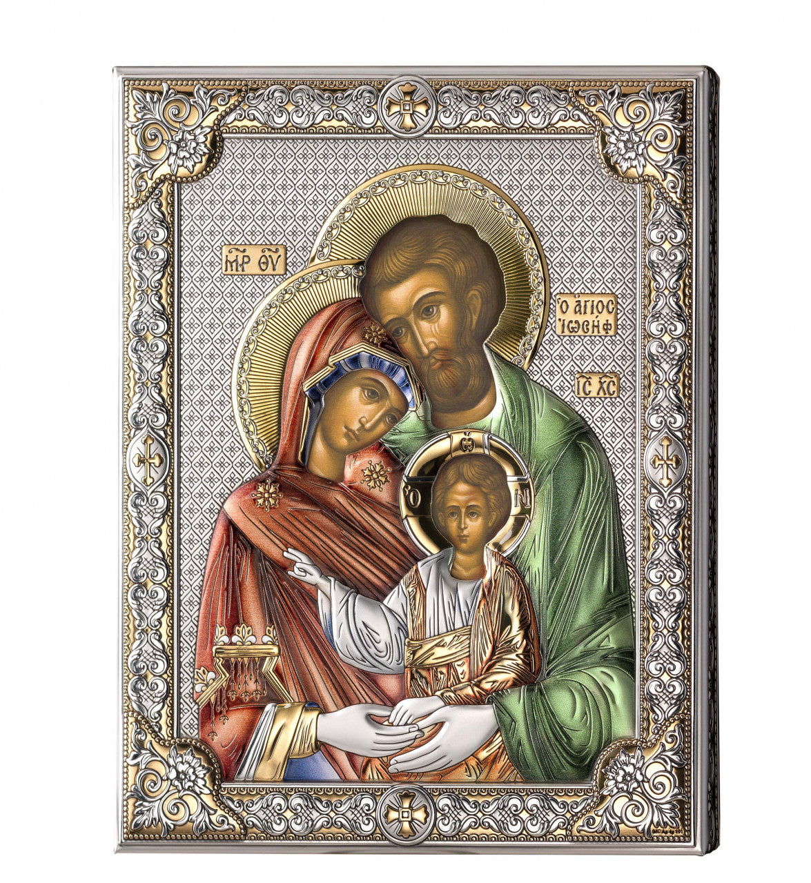 Tablou Sf. Familie din Argint 925 12x16 cm Color