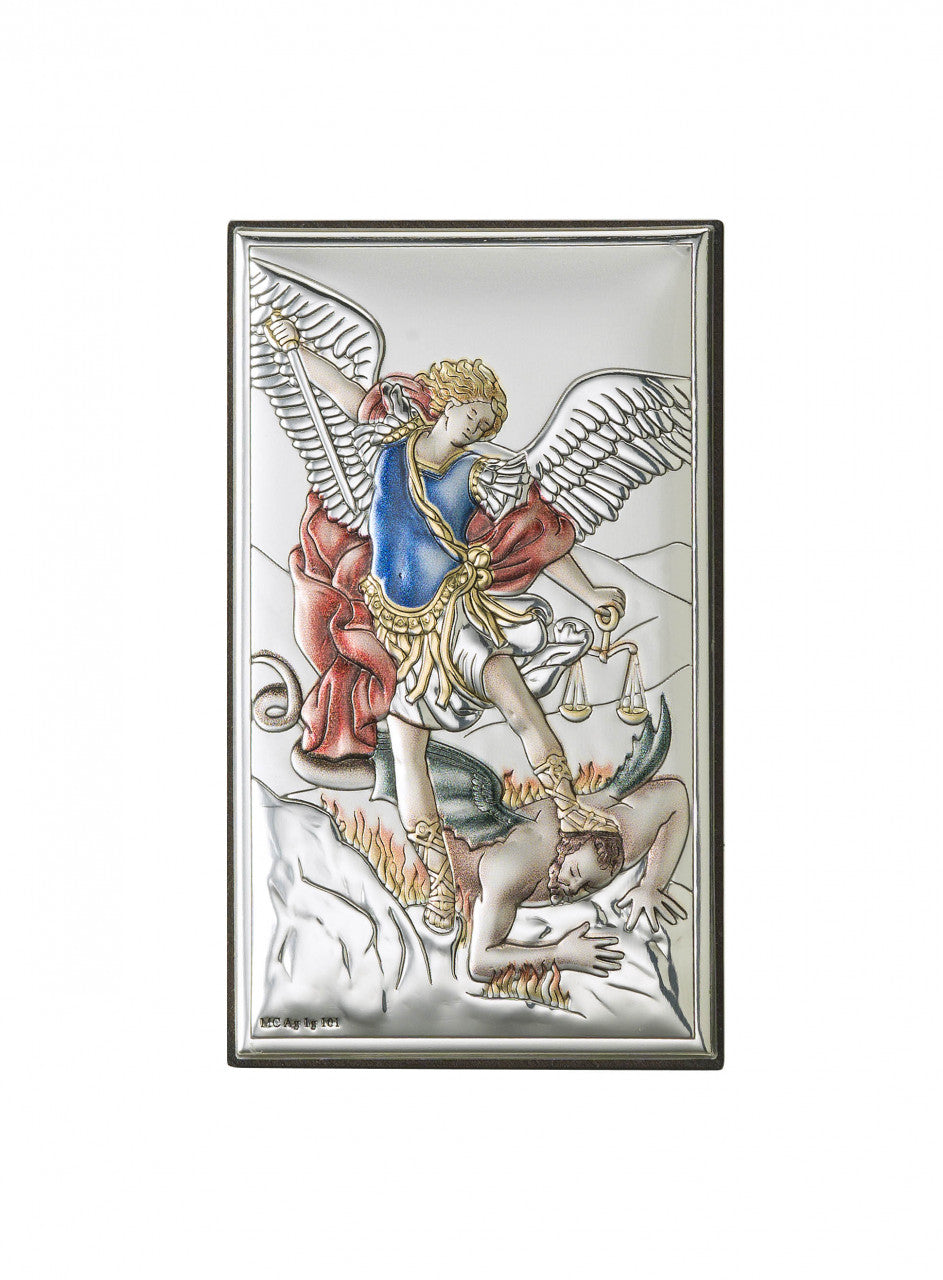 Tablou Sfantul Arhanghel Mihail Argint 925 9x15cm Color