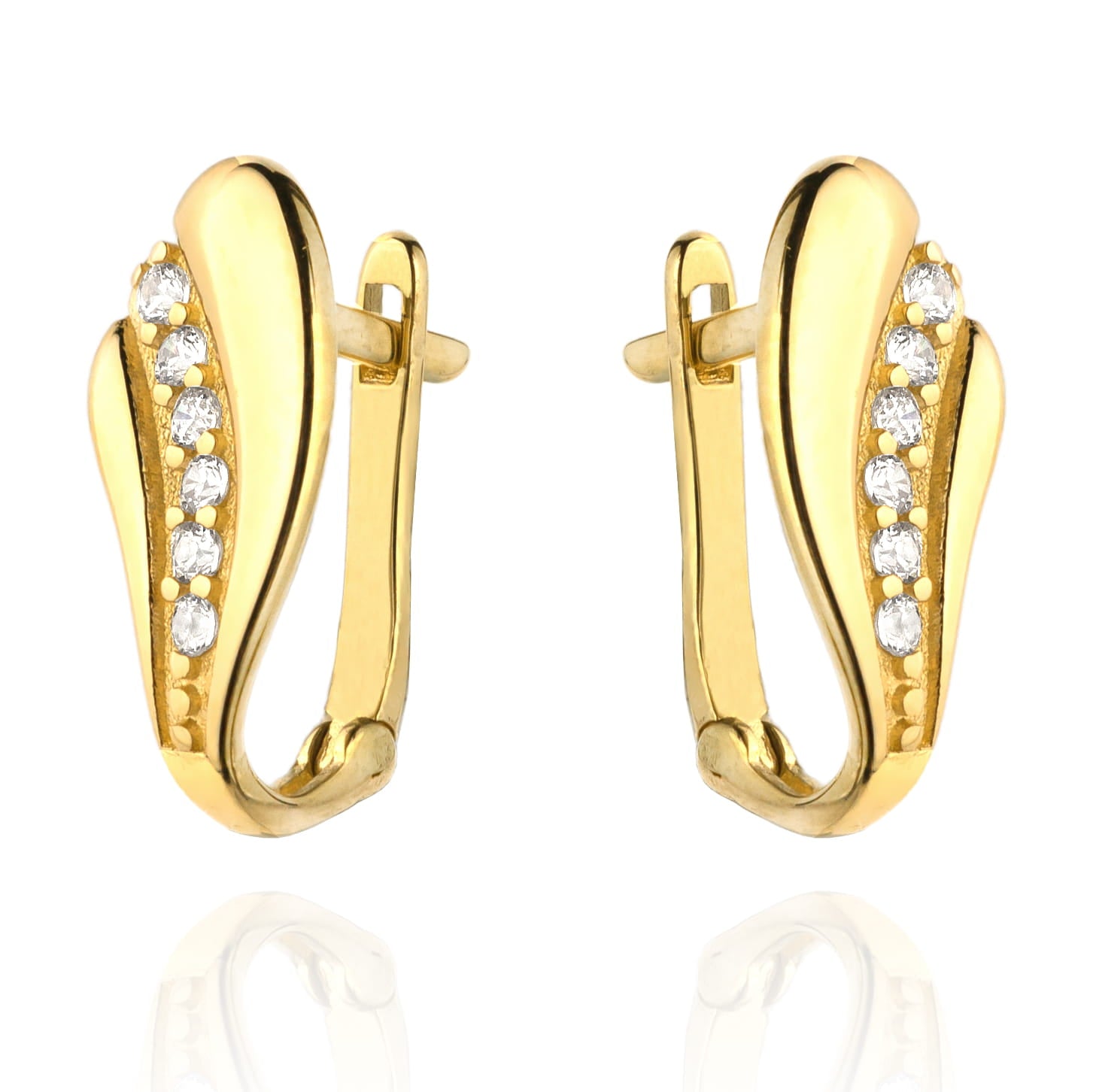 Cercei Aur 14k cu Zirconii Albe