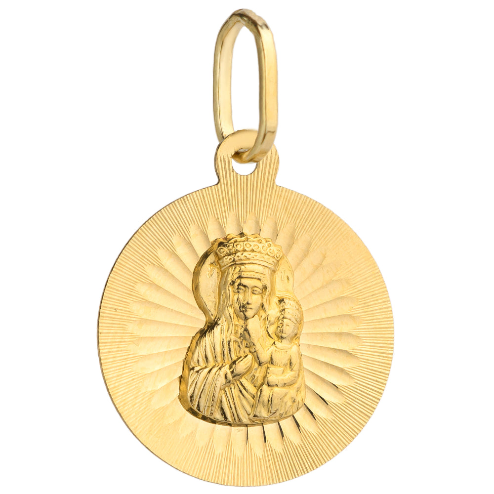 Medalion Raze Aur 14k cu Maica Domnului si Iisus