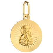 Medalion Raze Aur 14k cu Maica Domnului si Iisus