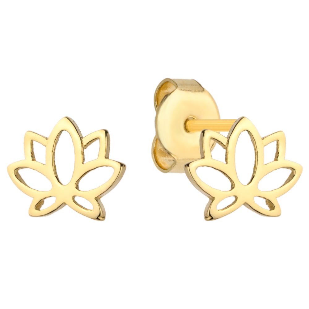 Cercei Aur 14k cu Flori de Lotus