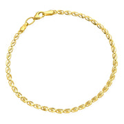 Brățară Delicate Din Aur Galben 14K Cu Zale Ovale