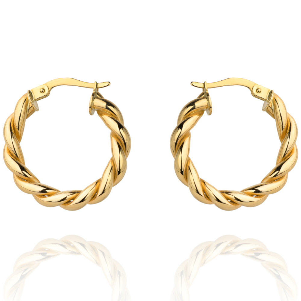 Cercei cu cercuri mari împletite