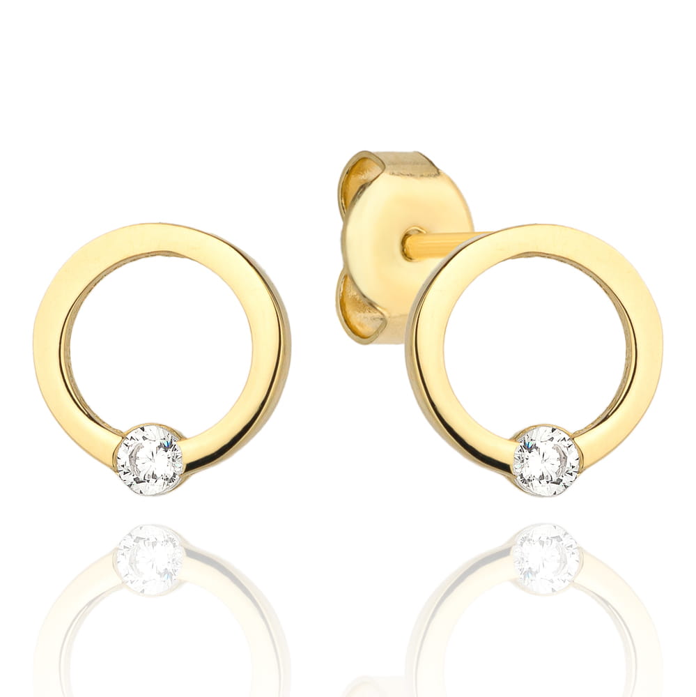 Cercei Aur 14k cu Zirconii Albe