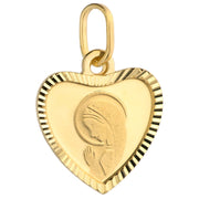 Medalion Inima Aur 14k cu Maica Sfanta