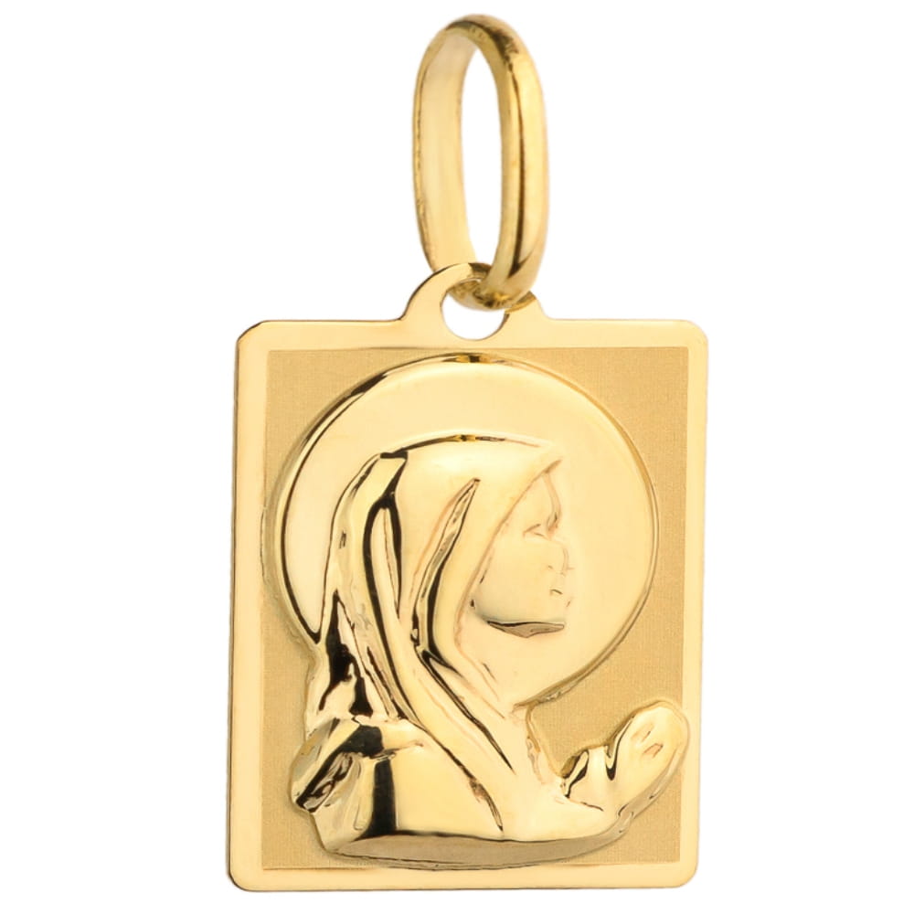 Medalion Aur 14K Galben Fecioara Maria