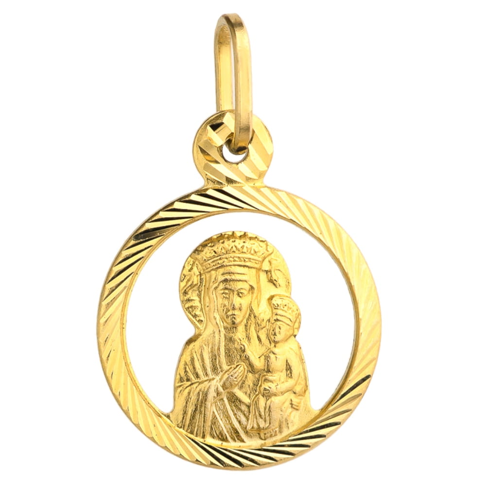 Medalion Aur 14k cu Maica Sfanta si Iisus Hristos