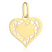Pandantiv Aur 14K Două Inimi și Design Elegant