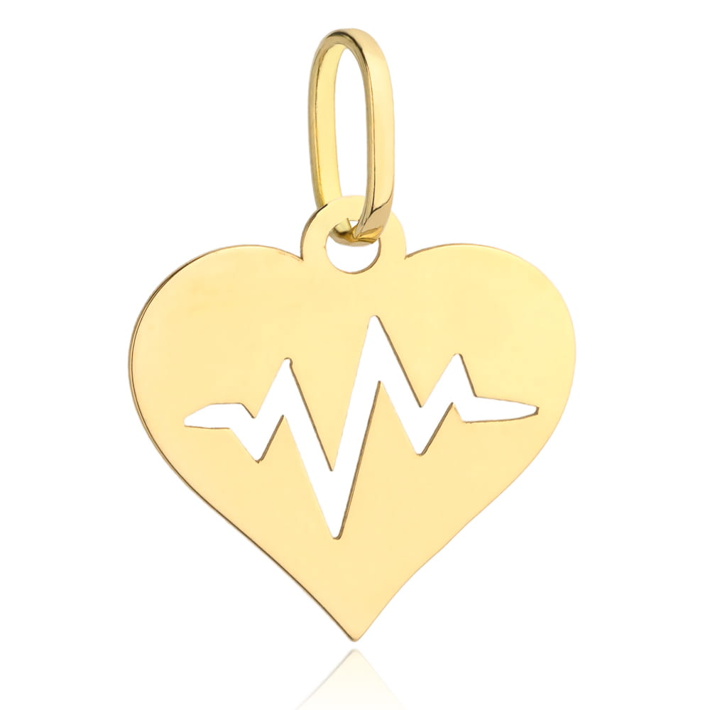 Pandantiv Aur 14K Inima cu Linie de Viață