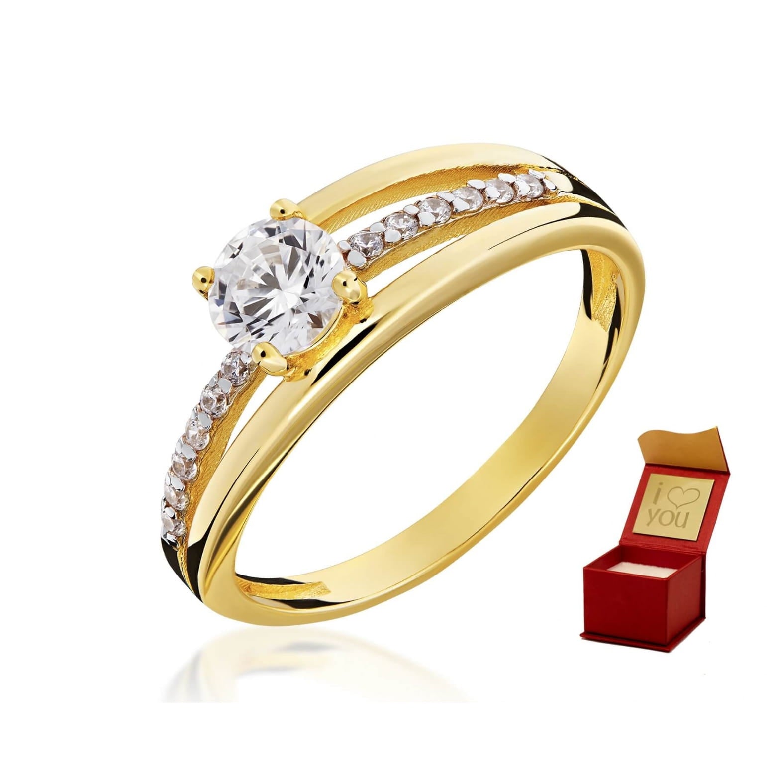 Inel Aur 8K Cu Zirconiu Elegant - Design Special