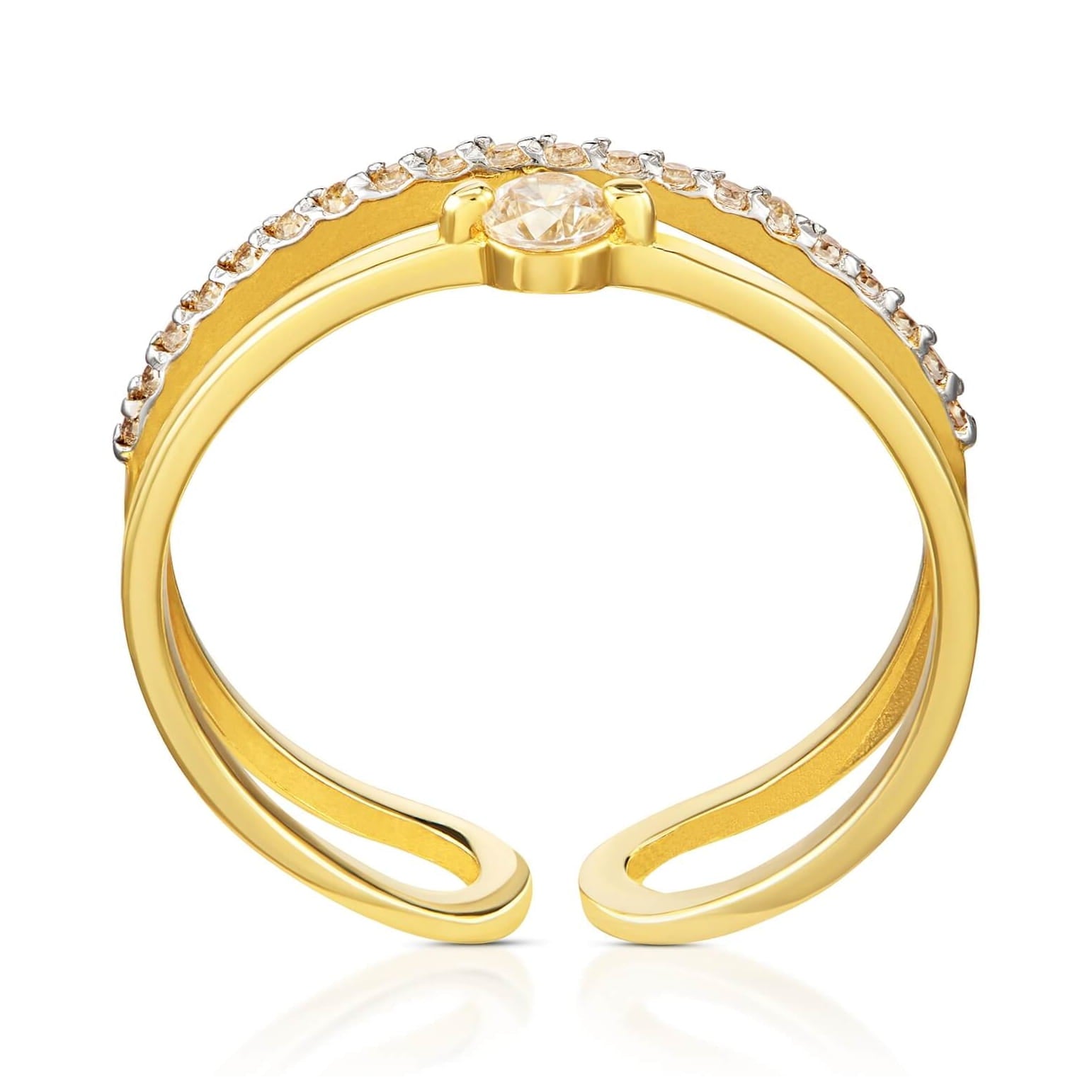 Inel Aur Arian 8K cu Zirconiu Roșu - Eleganță și Strălucire