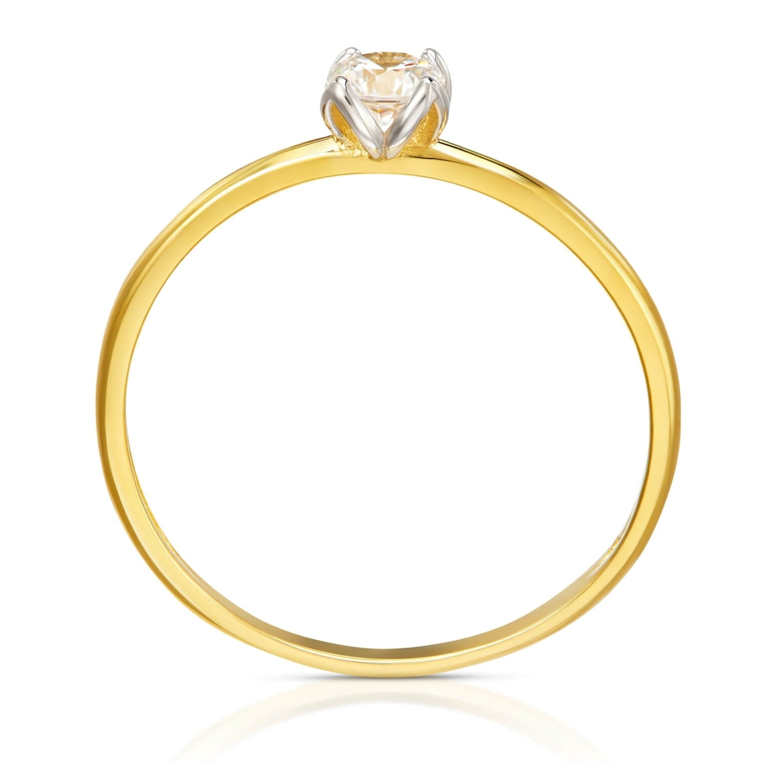 Inel de Logodnă Aur 8K cu Zirconiu – Eleganță Simplă