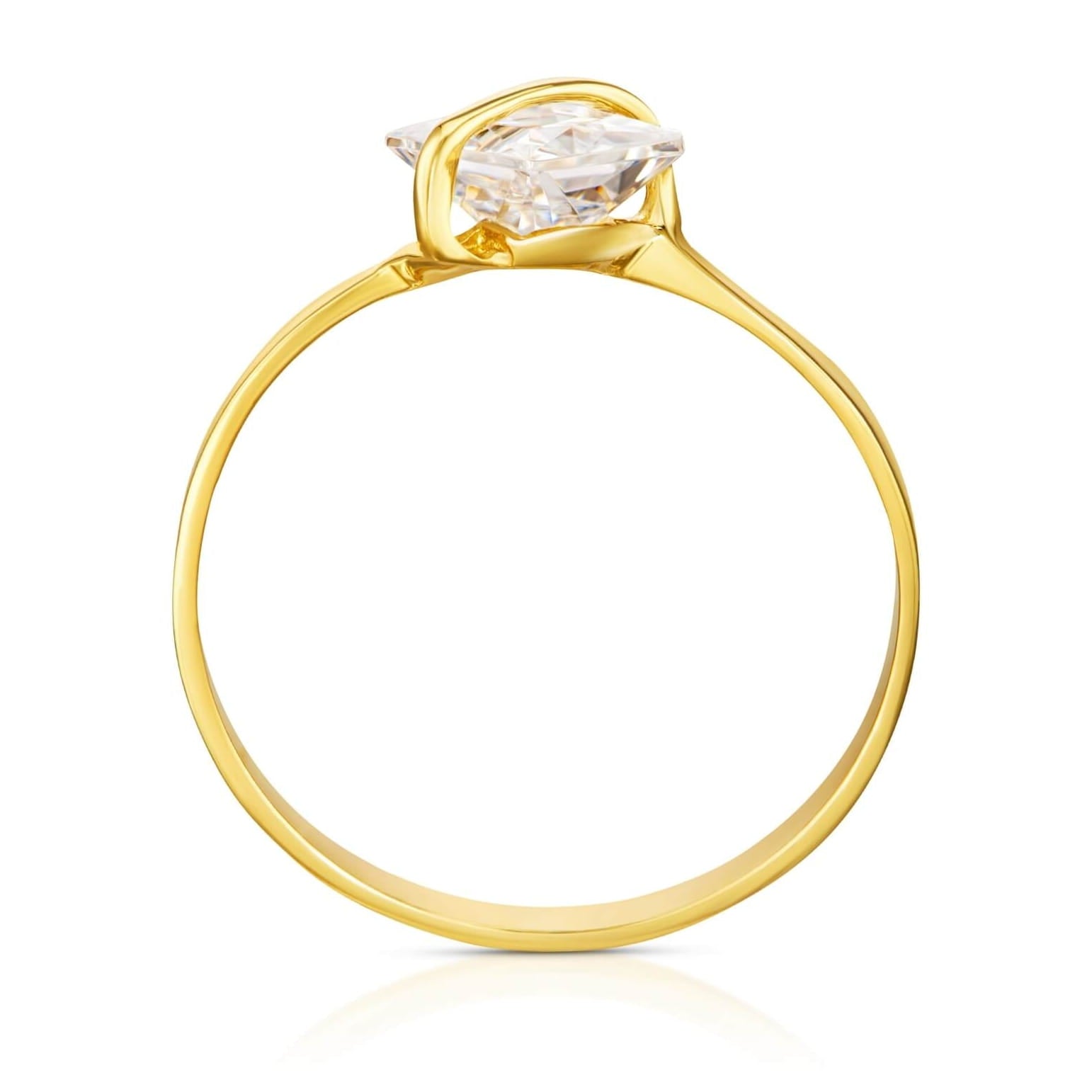 Inel Aur 8K - Design Bandaj Elegant cu Zirconiu