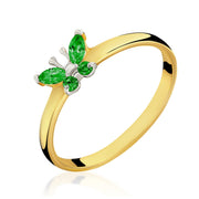 Inel Butterfly verde din Aur 8K 1.1004z