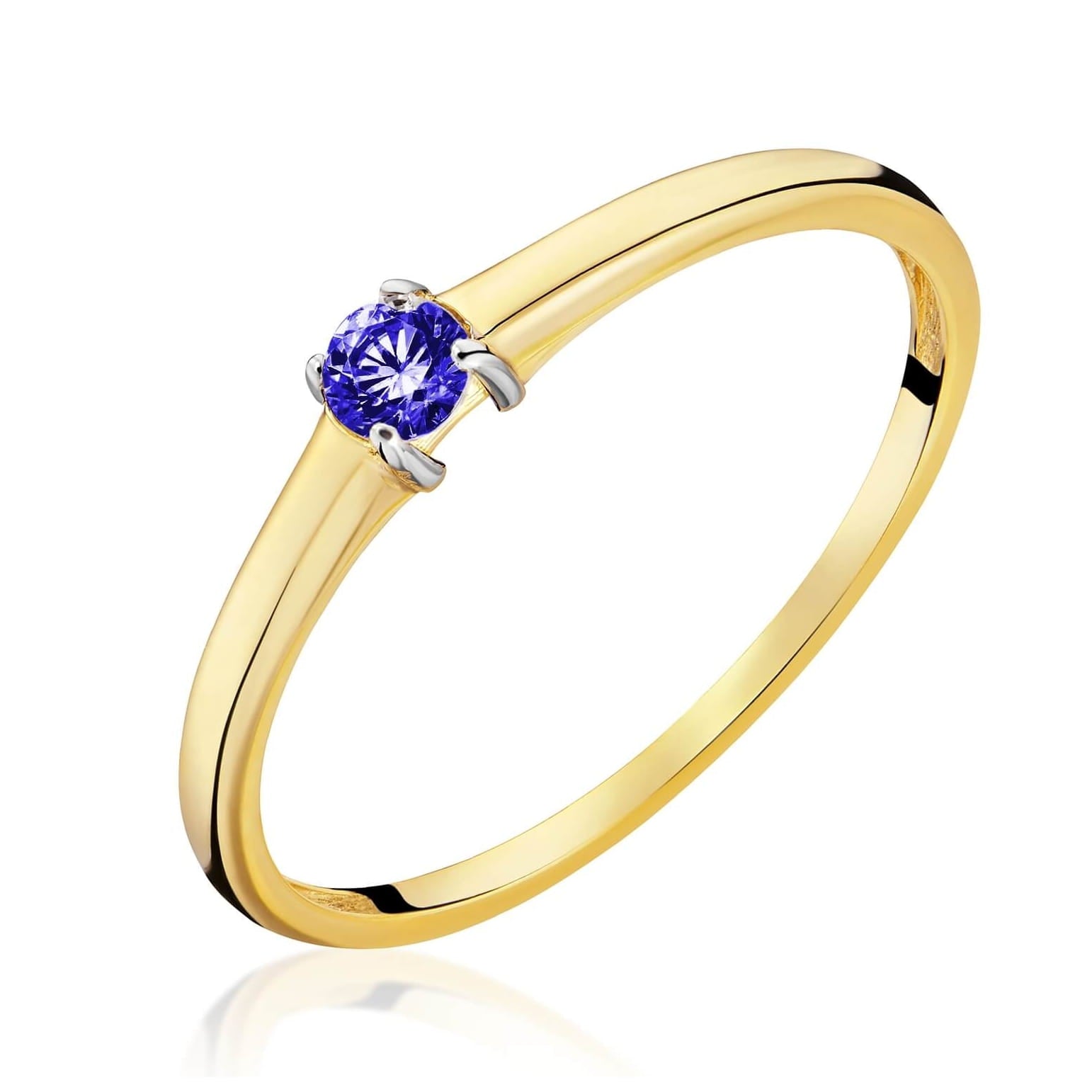 Inel Aur 8K cu Piatră Albastră – Eleganță Subliniată