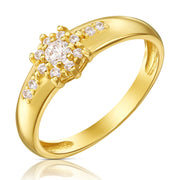 Inel Aur 8K cu zirconii Flower