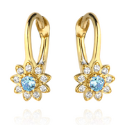 Cercei Aur 14k cu Floricele si Zirconii