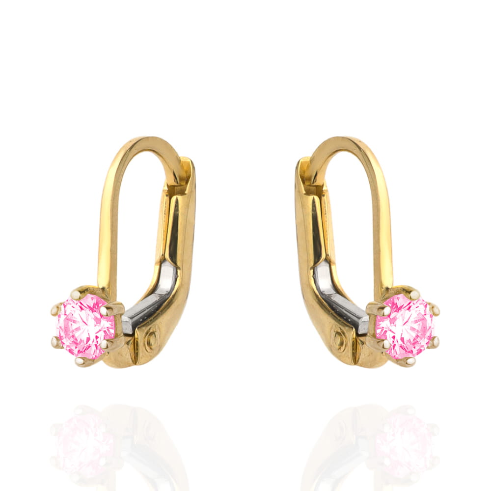 Cercei Aur 14k cu Zircon Roz