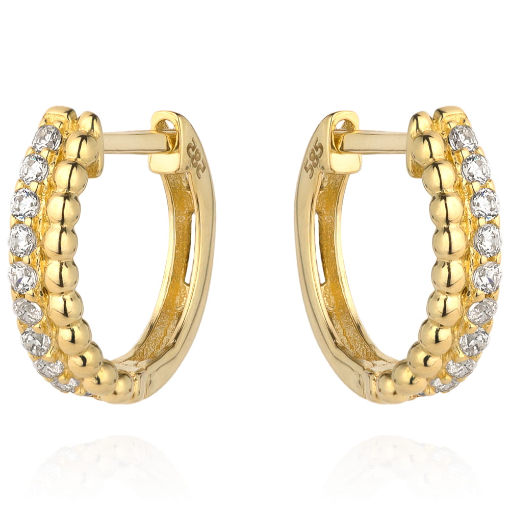 Cercei Aur 14k cu Zirconii si Bilute