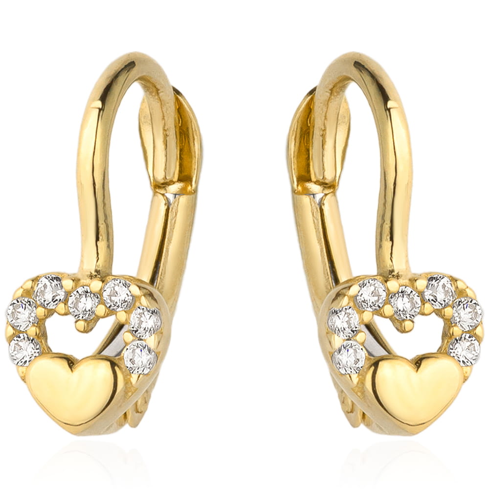 Cercei Aur 14K cu Zirconiu - Inima