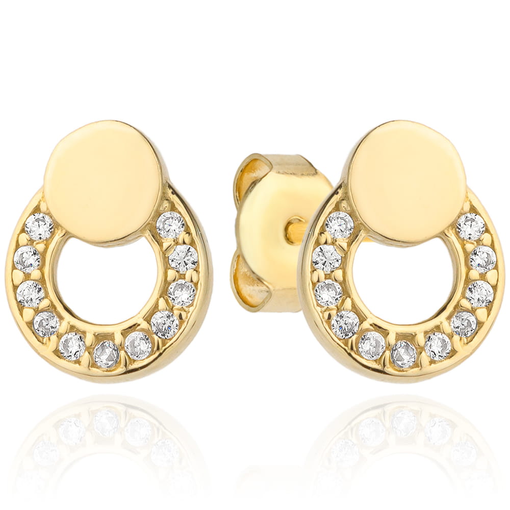 Cercei Aur 14k cu Zirconii Albe