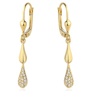 Cercei Aur 14k cu Model Neted si Zirconii