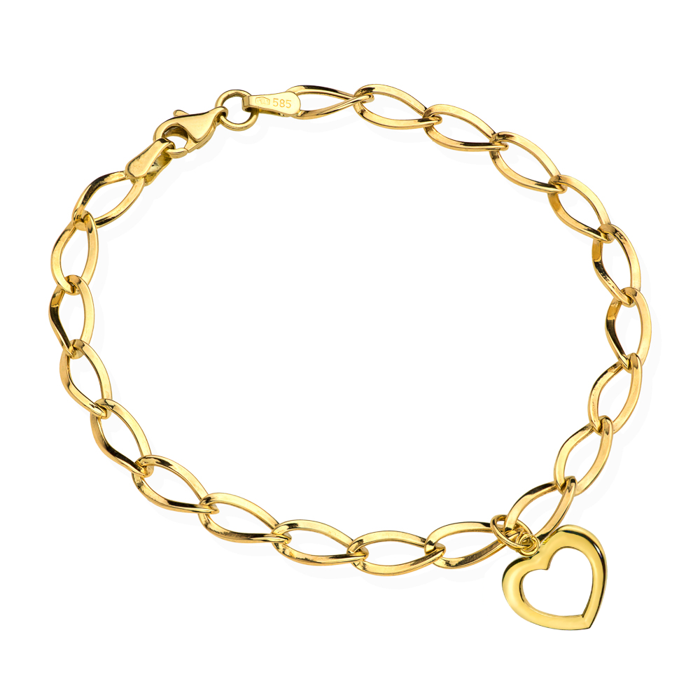 Bratara Aur 14k cu Inima si Zale