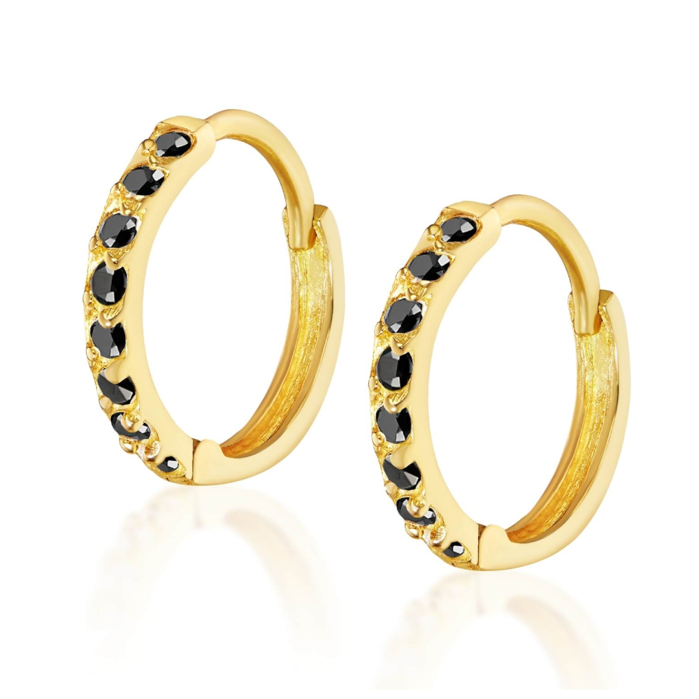 Cercei Aur 14k cu Zirconii Negre