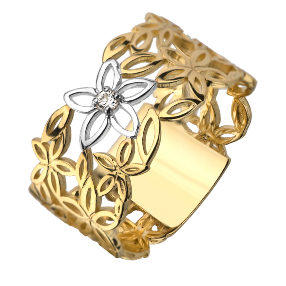 Inel Aur 14k cu Floare si Model Floral