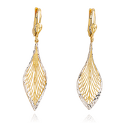 Cercei Aur 14K Listă Ajourate cu Detalii Finisate - Eleganță Florală