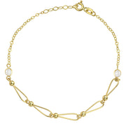 Bratara Lant cu Zale si Cristale- Aur 14k