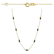 Colier cu Margelute Negre si Bilute- Aur 14k