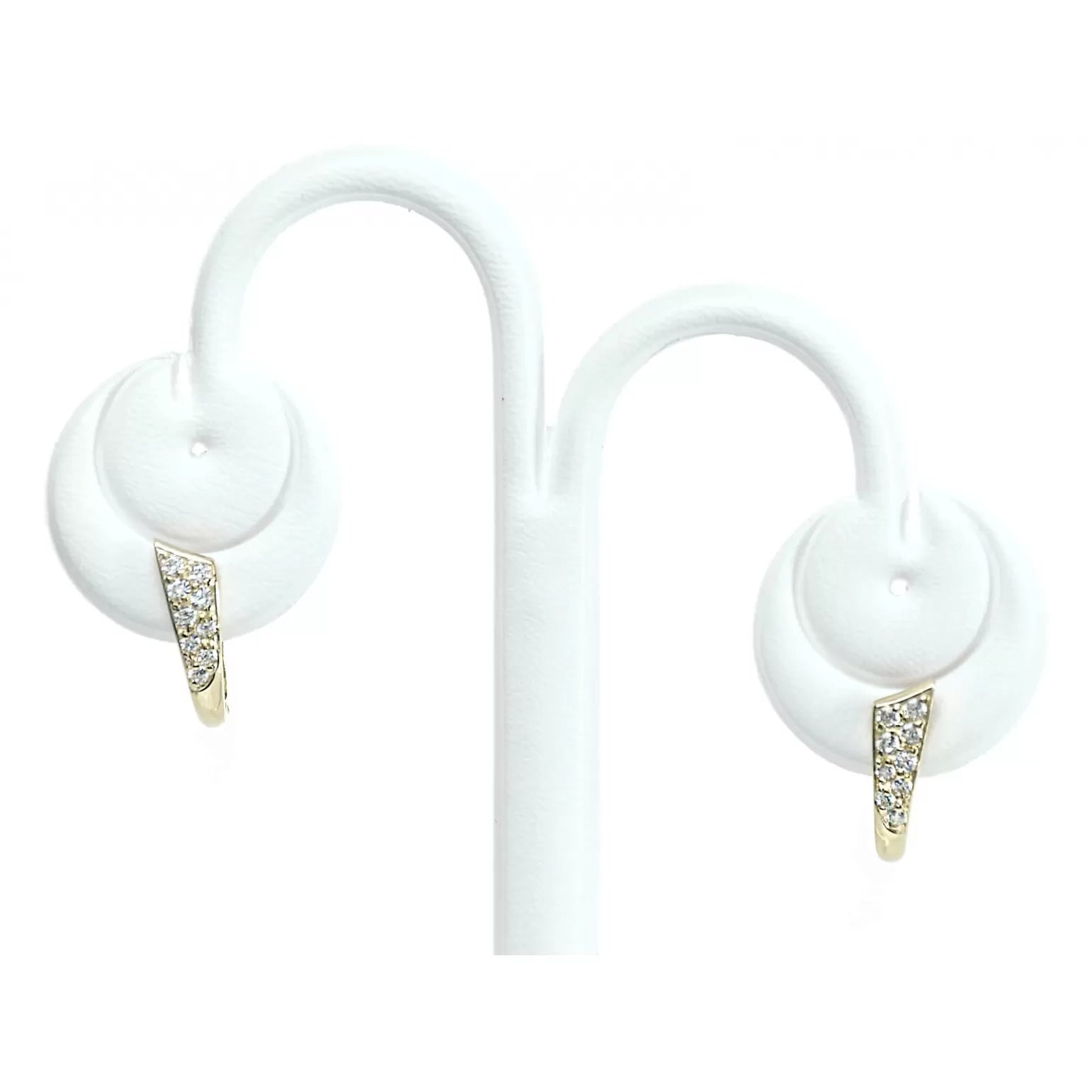 Cercei Aur 8K Trunchi cu Zirconiu – Eleganță Geometrică