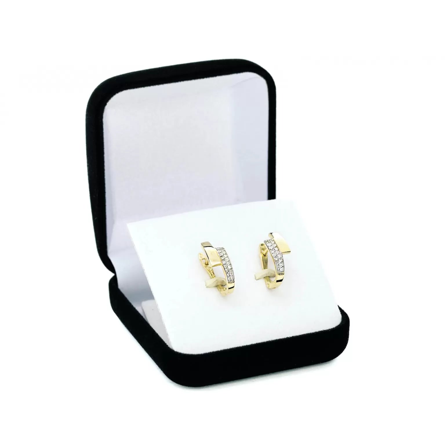 Cercei Asimetrici din Aur 8K cu Pietre